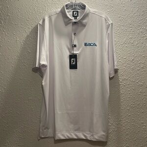 Footjoy FJ Men's White Short‎ Sleeve Polo Shirt. NWT!!#264